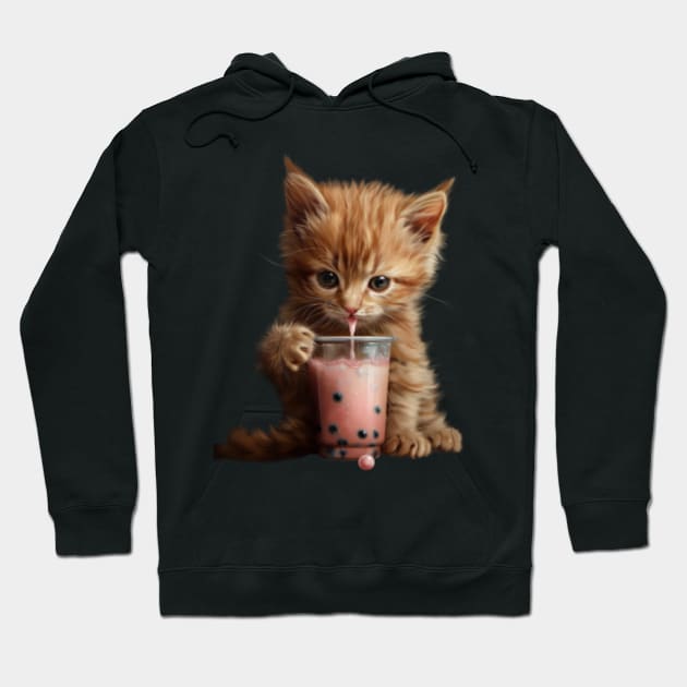 Cat Boba Delight Hoodie by Gianna Bautista Art